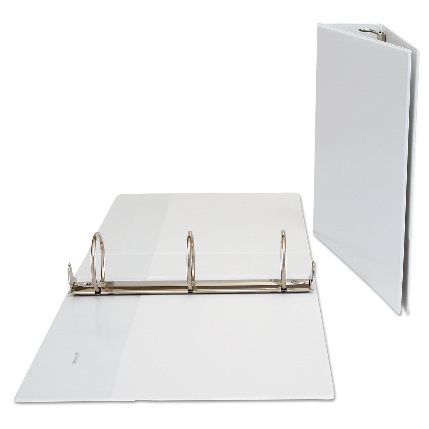 Universal Deluxe Round Ring View Binder, 3 Rings, 3" Capacity, 11 x 8.5, White