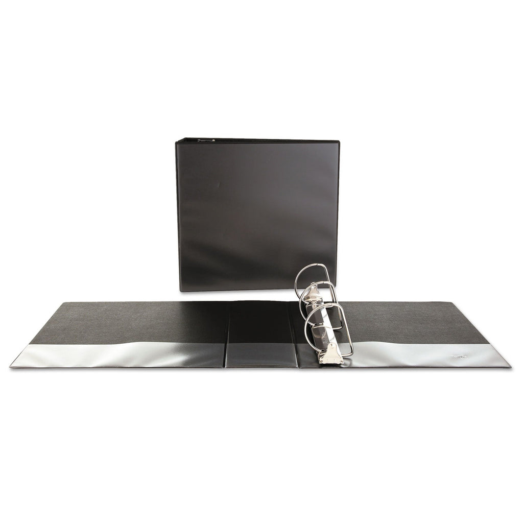 Universal Slant D-Ring View Binder, 3 Rings, 4" Capacity, 11 x 8.5, Black