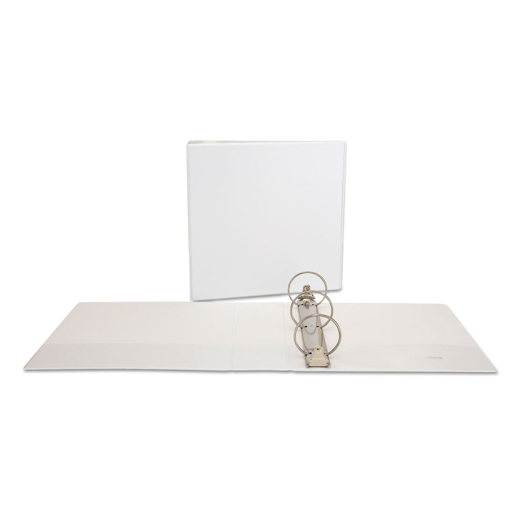 Universal Deluxe Round Ring View Binder, 3 Rings, 3" Capacity, 11 x 8.5, White