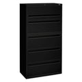 HON Brigade 700 Series Lateral File, 4 Legal/Letter-Size File Drawers, 1 File Shelf, 1 Post Shelf, Black, 36" x 18" x 64.25"
