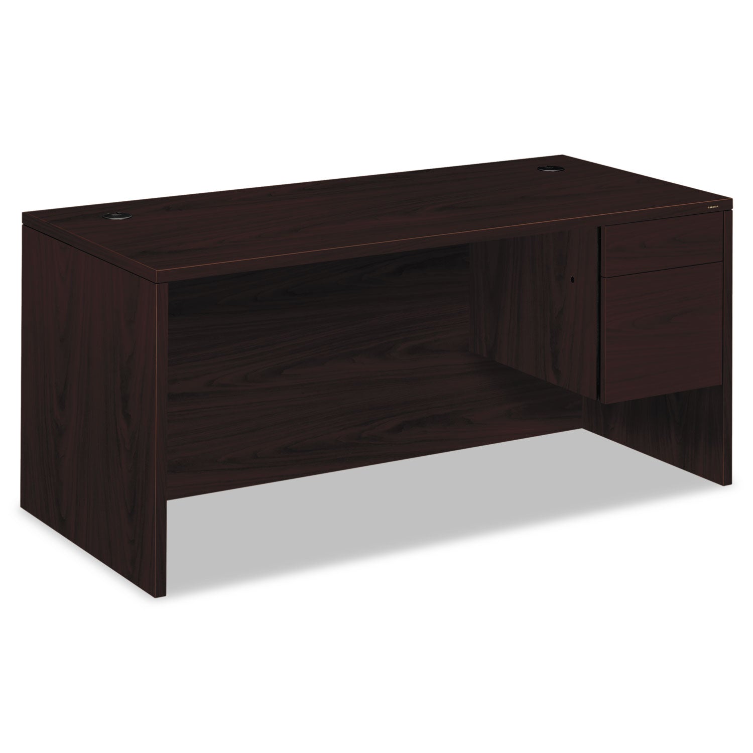 HON 10500 Series "L" Workstation Right Pedestal Desk, 66" x 30" x 29.5", Mahogany