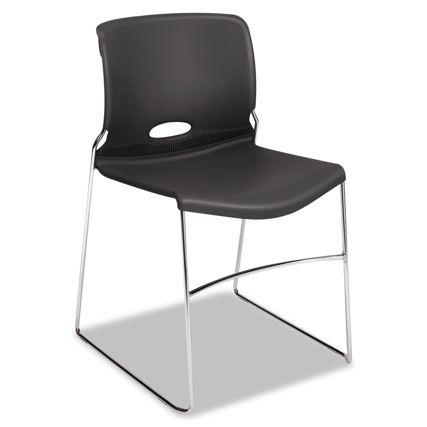 HON Olson Stacker High Density Chair, Supports Up to 300 lb, Lava Seat/Back, Chrome Base, 4/Carton