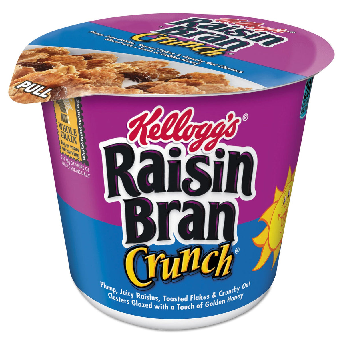 Kellogg's Breakfast Cereal, Raisin Bran Crunch, Single-Serve 2.8 oz Cup, 6/Box