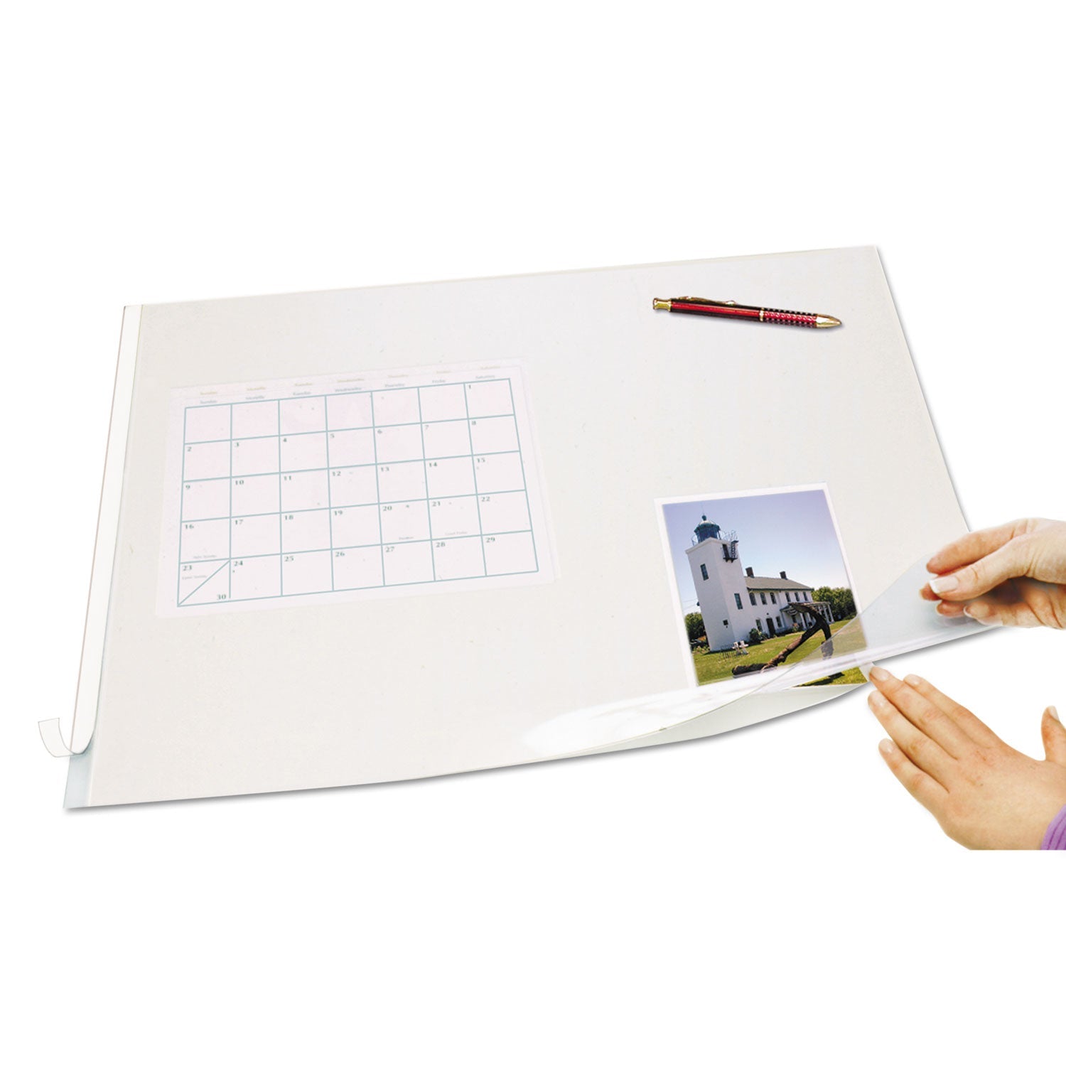 Artistic Second Sight Clear Plastic Desk Protector, with Hinged Protector, 21 x 17, Clear