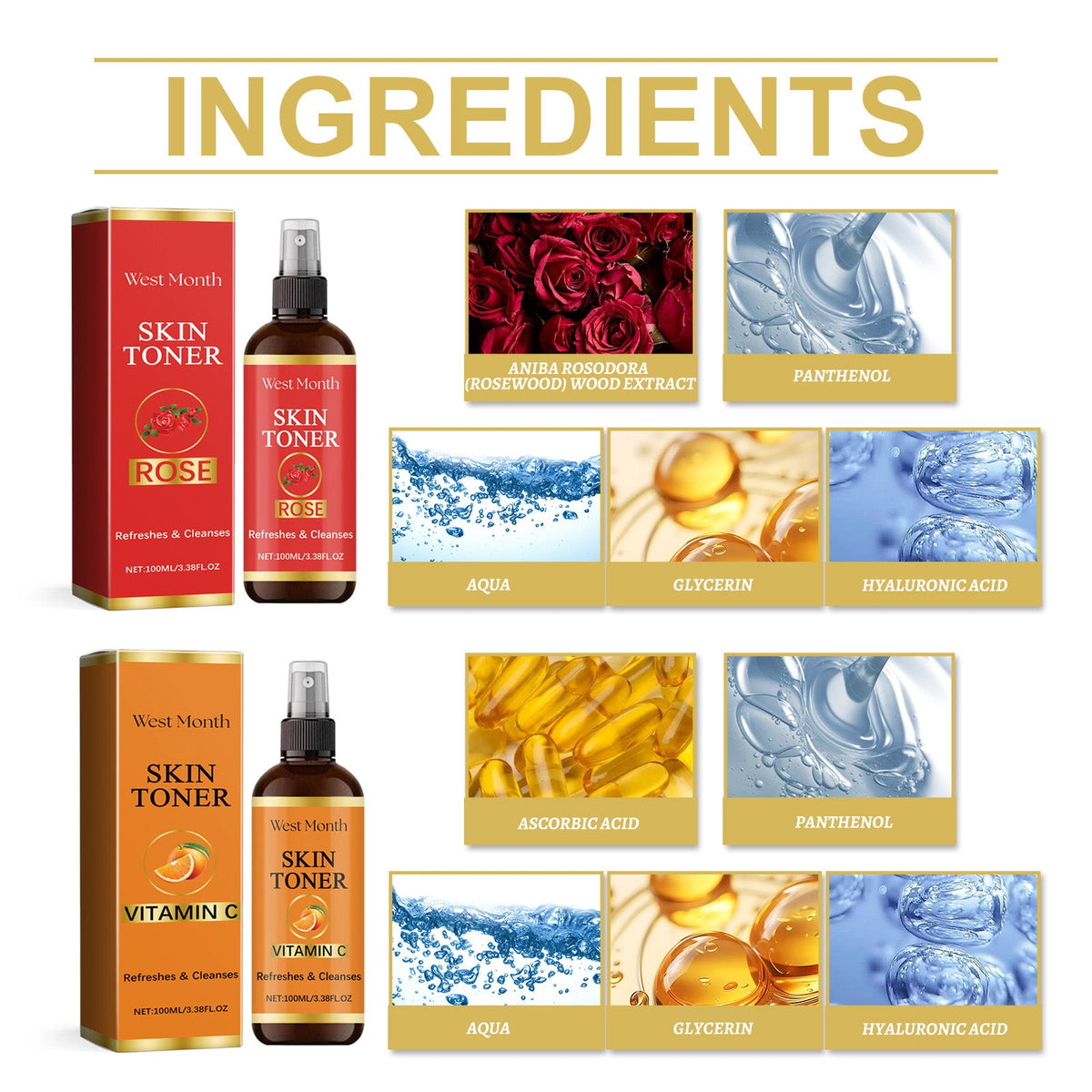 Toner Spray Hydrates And Moisturizes And Brightens Skin