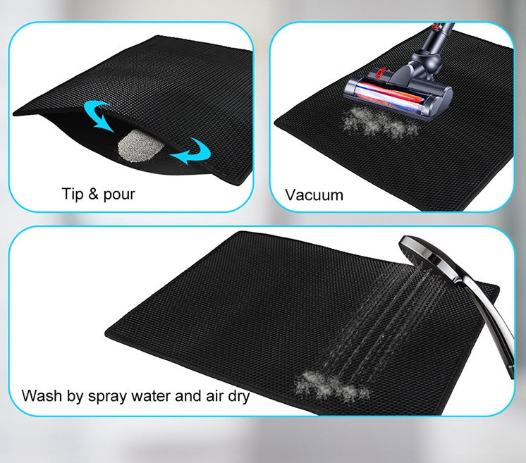 Honeycomb Cat Litter Mat – Waterproof Double-Layer Litter Trapper