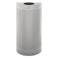 Rubbermaid Designer Line Silhouettes Receptacle, Half-Round, Steel, 12 gal, Silver Metallic