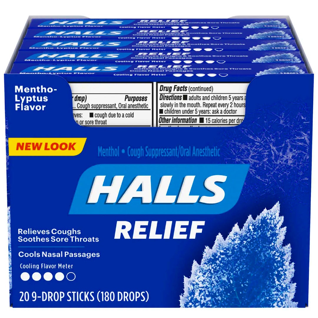 Halls Cough Drops, Menthol 20 ct