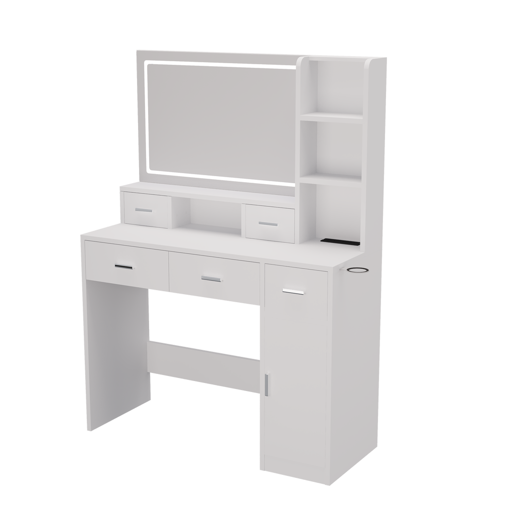Smart mirror dressing table with drawers and storage cabinets, dressing table with bedroom dressing table, changing room