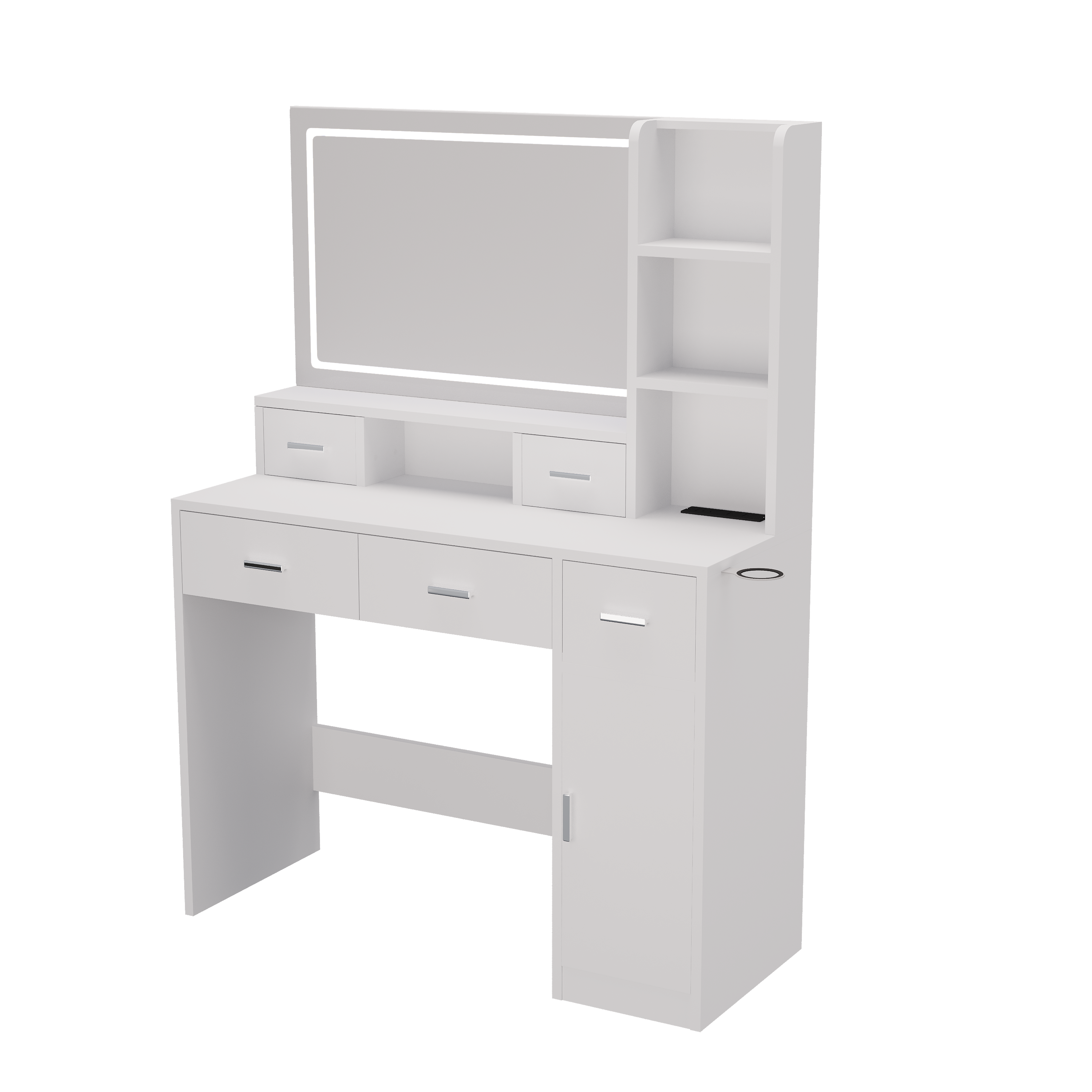 Smart mirror dressing table with drawers and storage cabinets, dressing table with bedroom dressing table, changing room