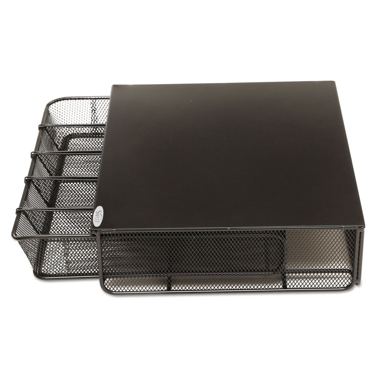 Safco One Drawer Hospitality Organizer, 5 Compartments, 12.5 x 11.25 x 3.25, Black