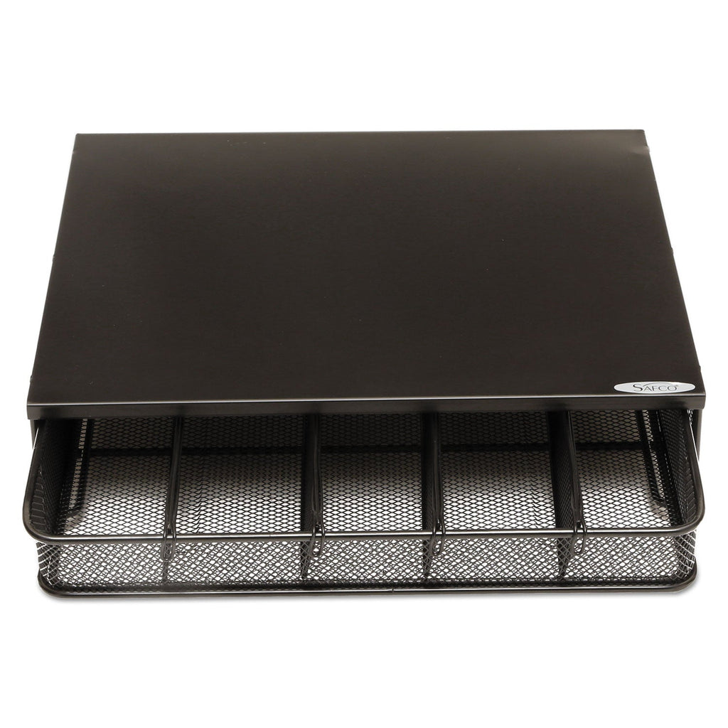 Safco One Drawer Hospitality Organizer, 5 Compartments, 12.5 x 11.25 x 3.25, Black