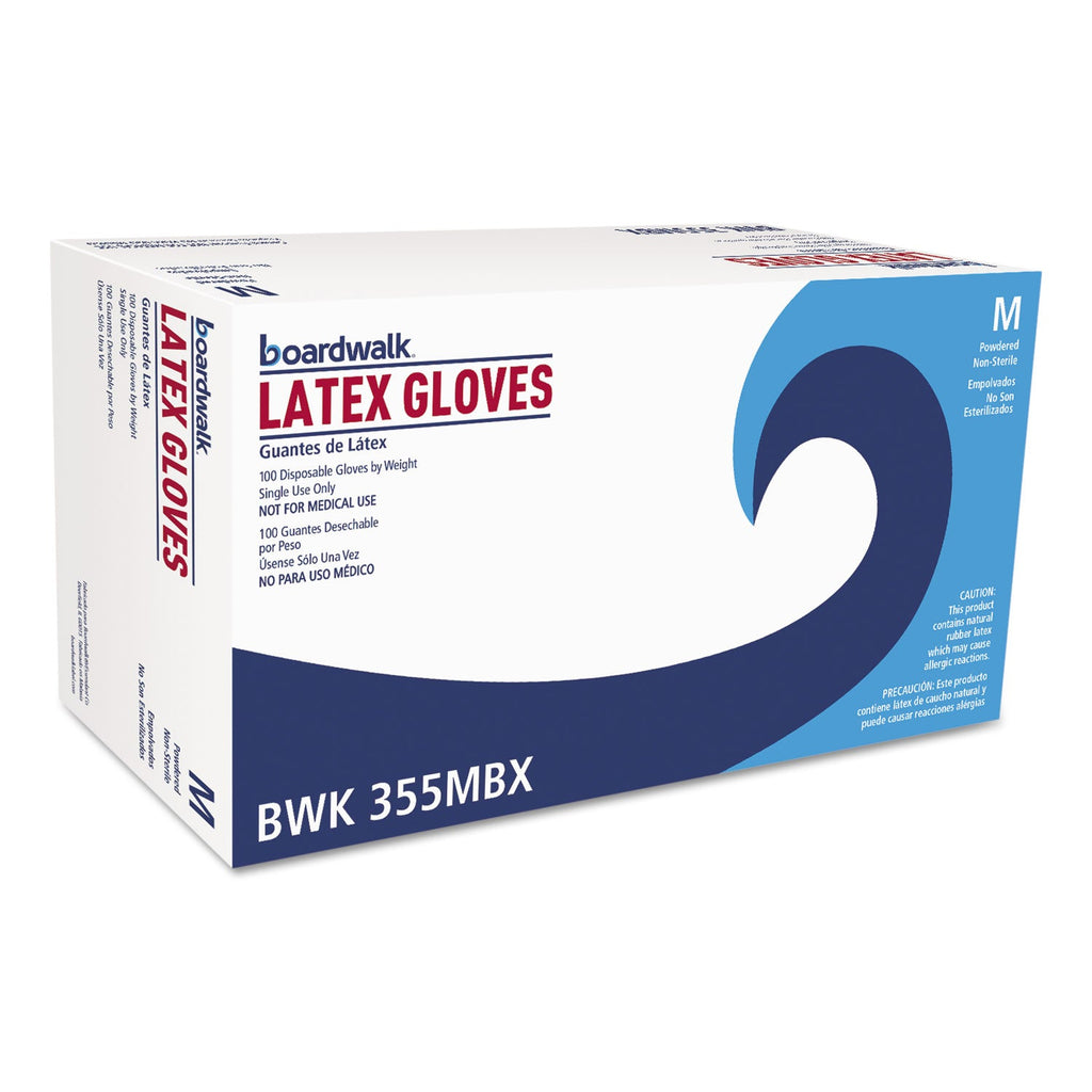 Boardwalk General Purpose Powdered Latex Gloves, Medium, Natural, 4 2/5 mil, 1000/Carton