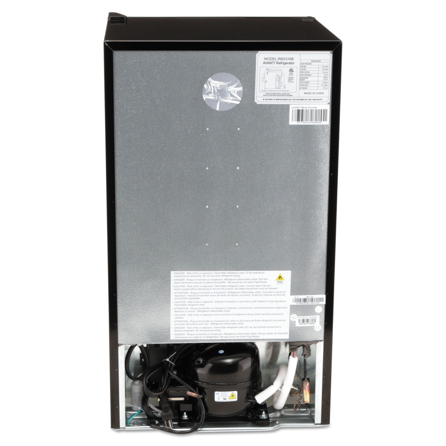 Avanti 3.3 Cu.Ft Refrigerator with Chiller Compartment, Black