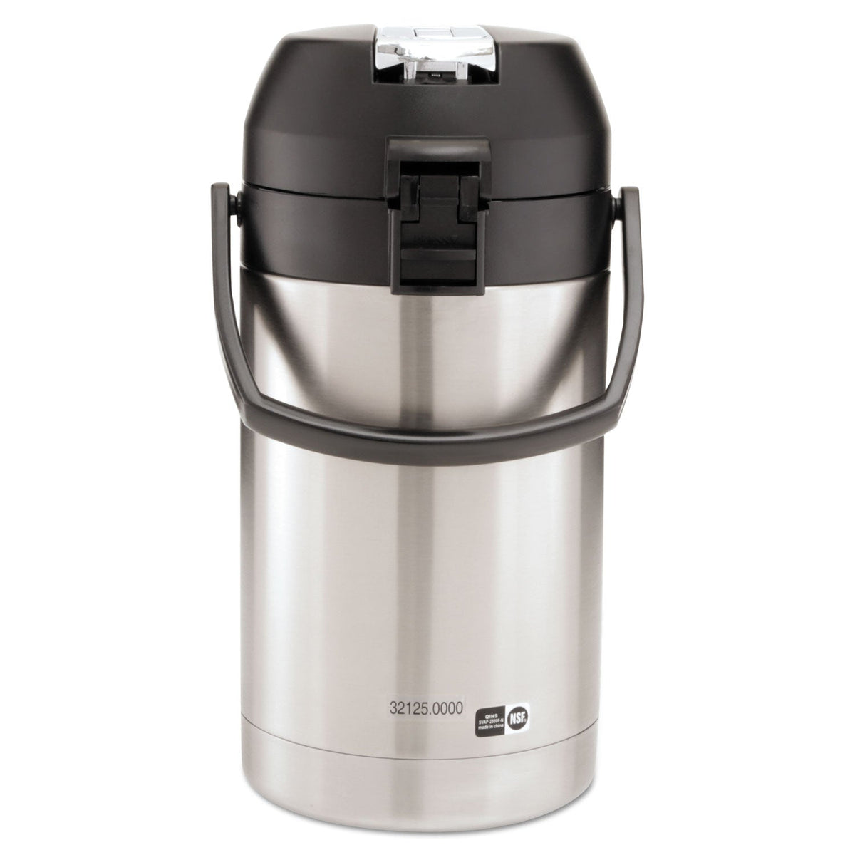 BUNN 2.5 Liter Lever Action Airpot, Stainless Steel/Black