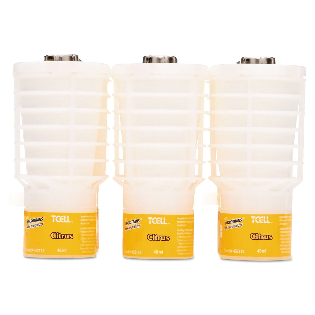 Rubbermaid TCell Microtrans Odor Neutralizer Refill, Citrus, 1.62 oz, 6/Carton