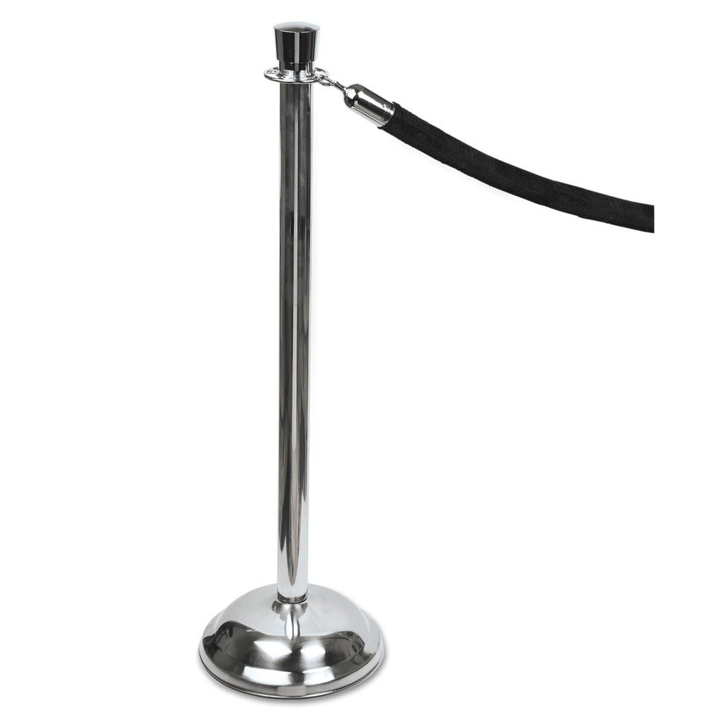 Tatco Crowd Control Posts, Chrome, 41" High, Silver, 2/Box