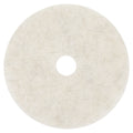 3M Ultra High-Speed Natural Blend Floor Burnishing Pads 3300, 20" Diameter, White, 5/Carton