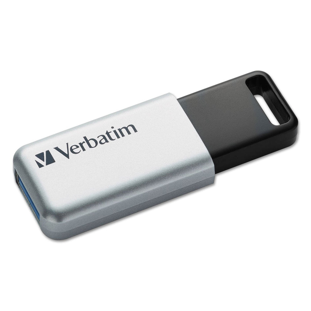 Verbatim Store 'n' Go Secure Pro USB Flash Drive with AES 256 Encryption, 32 GB, Silver