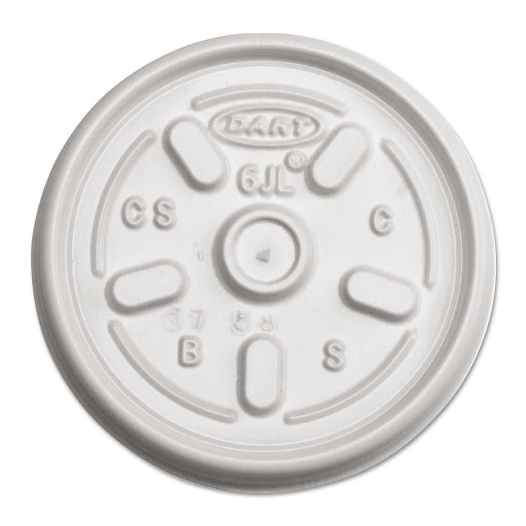 Dart Plastic Lids for Foam Containers, Vented, Fits 3.5-6 oz, White, 100/Pack, 10 Packs/Carton