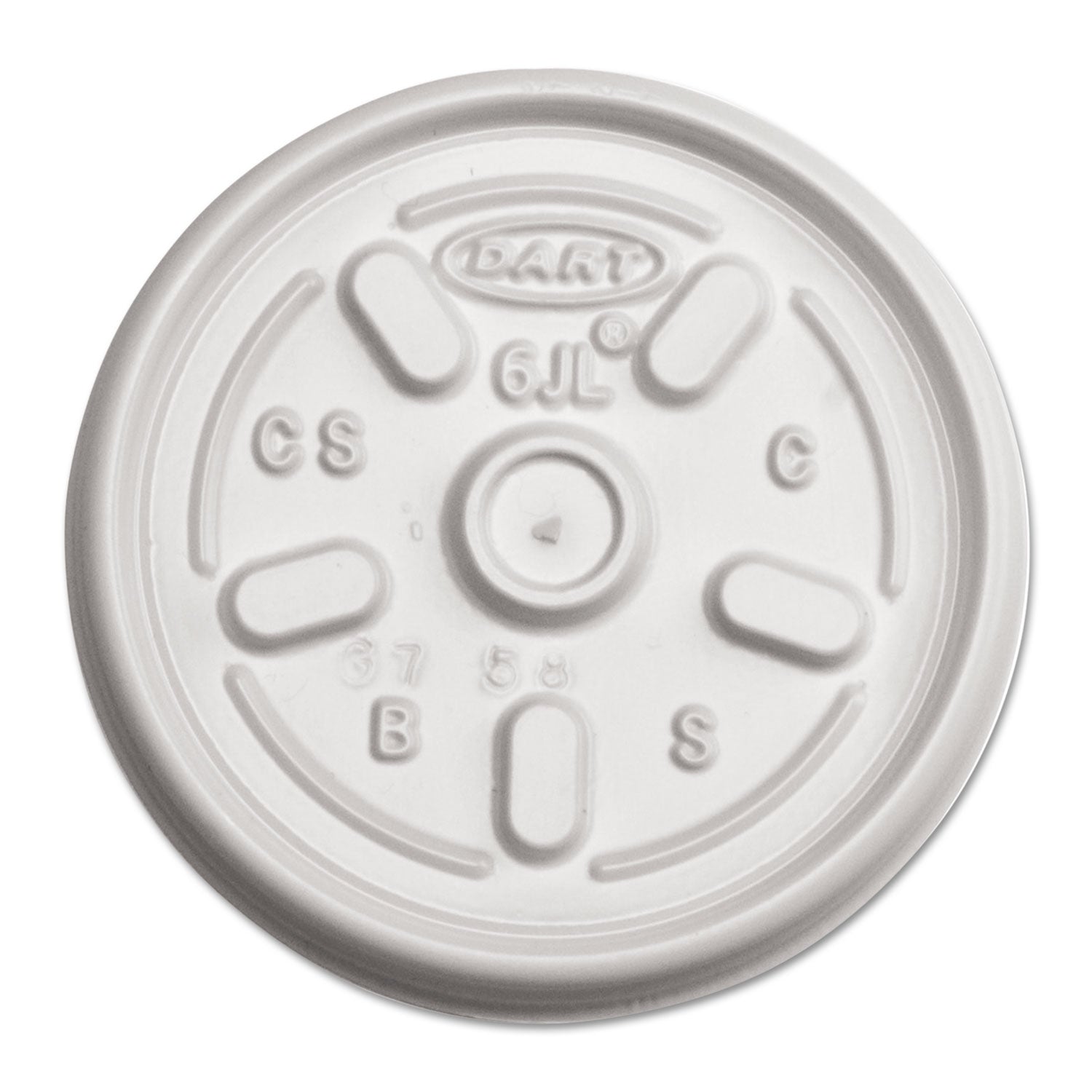 Dart Plastic Lids for Foam Containers, Vented, Fits 3.5-6 oz, White, 100/Pack, 10 Packs/Carton