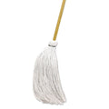 Boardwalk Handle/Deck Mops, 16 oz White Rayon Head, 57" Natural Wood Handle, 12/Carton