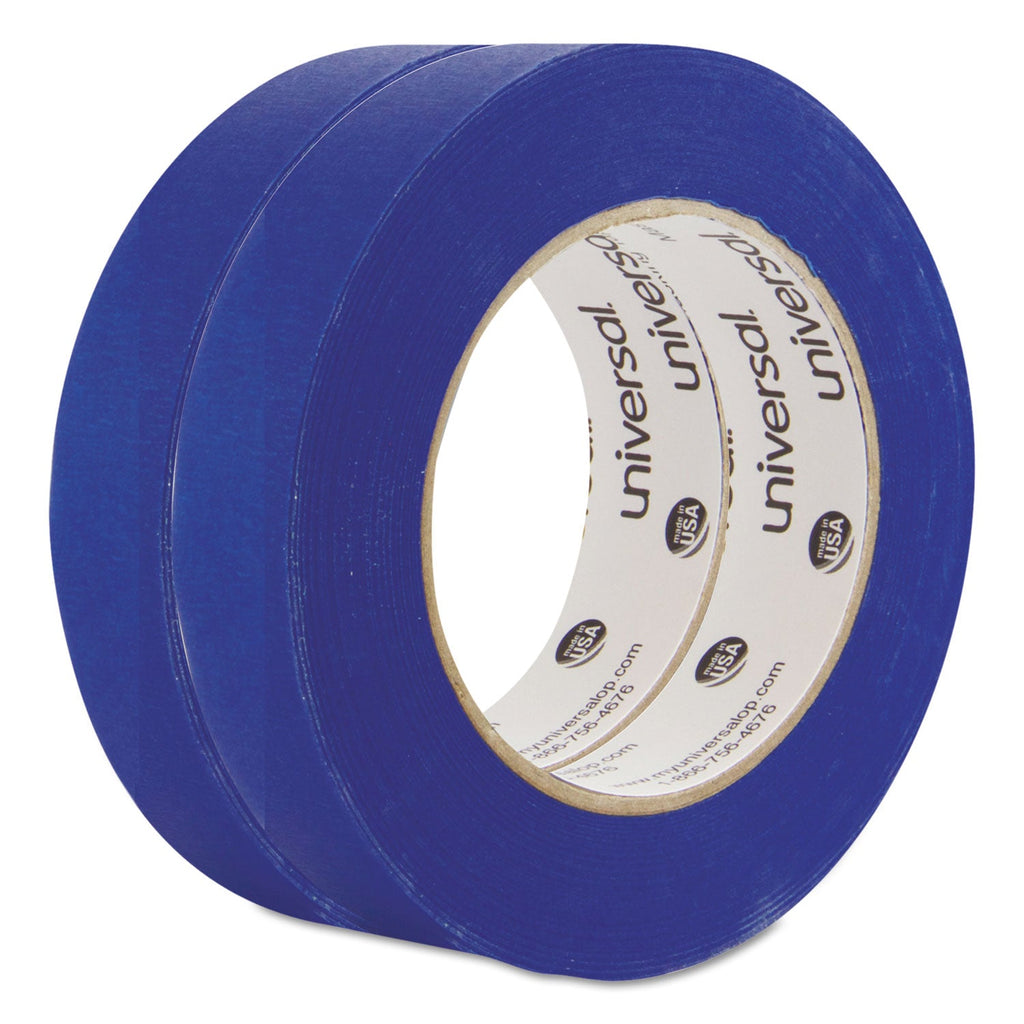 Universal Premium Blue Masking Tape with UV Resistance, 3" Core, 24 mm x 54.8 m, Blue, 2/Pack