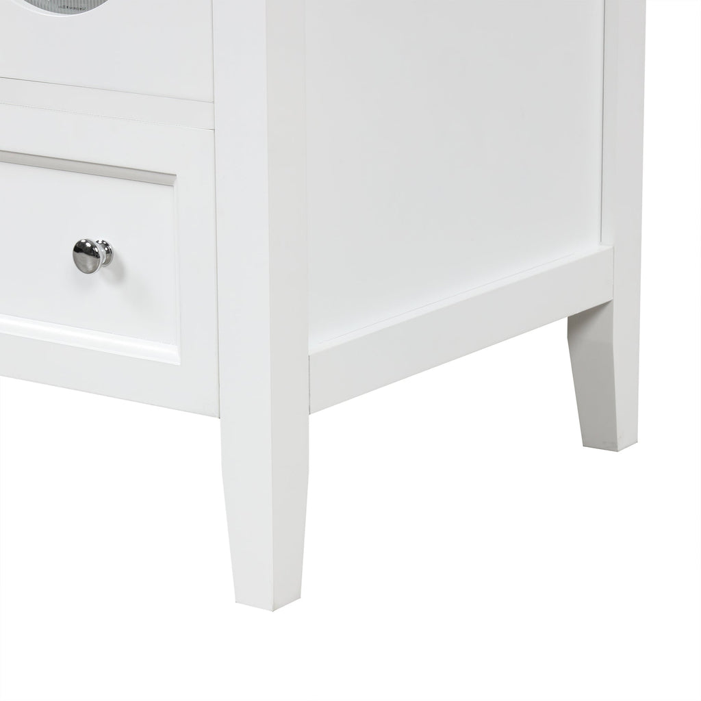 24" Bathroom Vanity with Sink, Bathroom Vanity Cabinet with One Drawer and Doors, Adjustable Shelf, Solid Wood and MDF, White