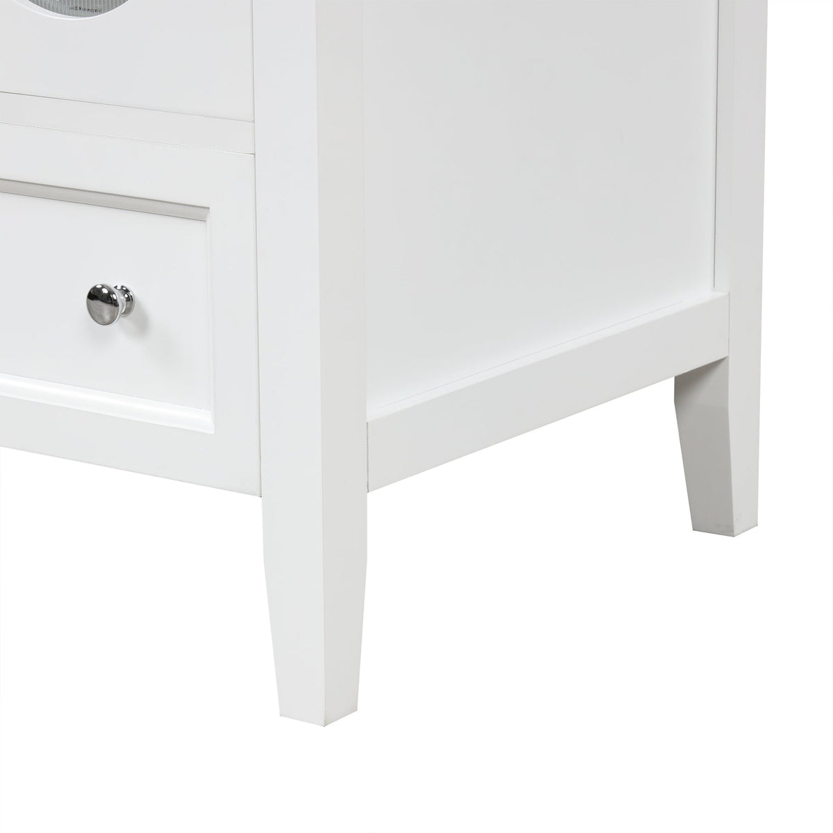 24" Bathroom Vanity with Sink, Bathroom Vanity Cabinet with One Drawer and Doors, Adjustable Shelf, Solid Wood and MDF, White