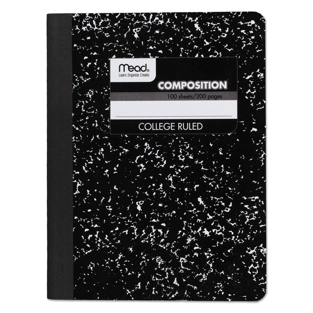 Mead Square Deal Composition Book, Medium/College Rule, Black Cover, 9.75 x 7.5, 100 Sheets