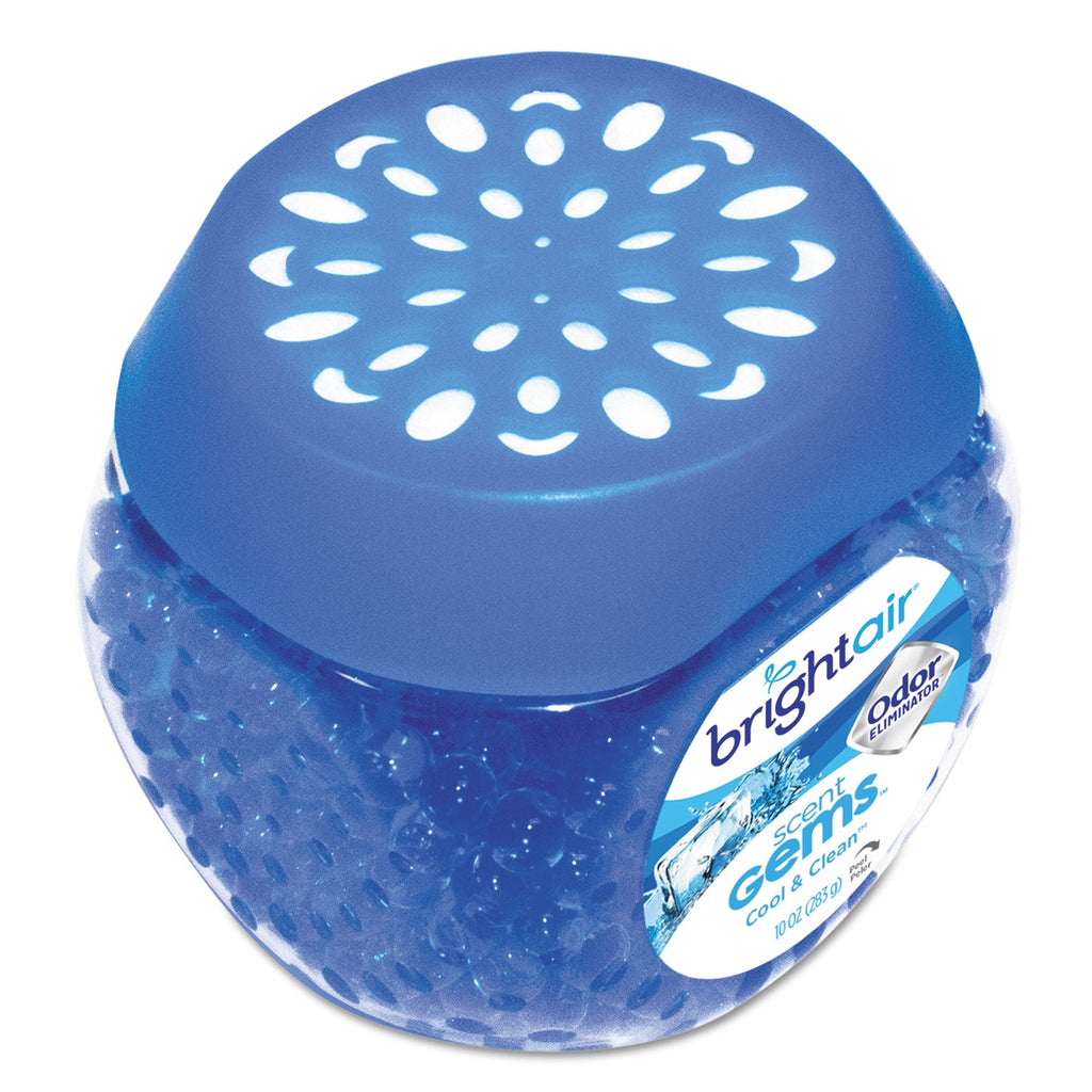 BRIGHT Air Scent Gems Odor Eliminator, Cool and Clean, Blue, 10 oz Jar