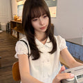 French-style Sweet Doll-collar Short-sleeve Blouse For Women