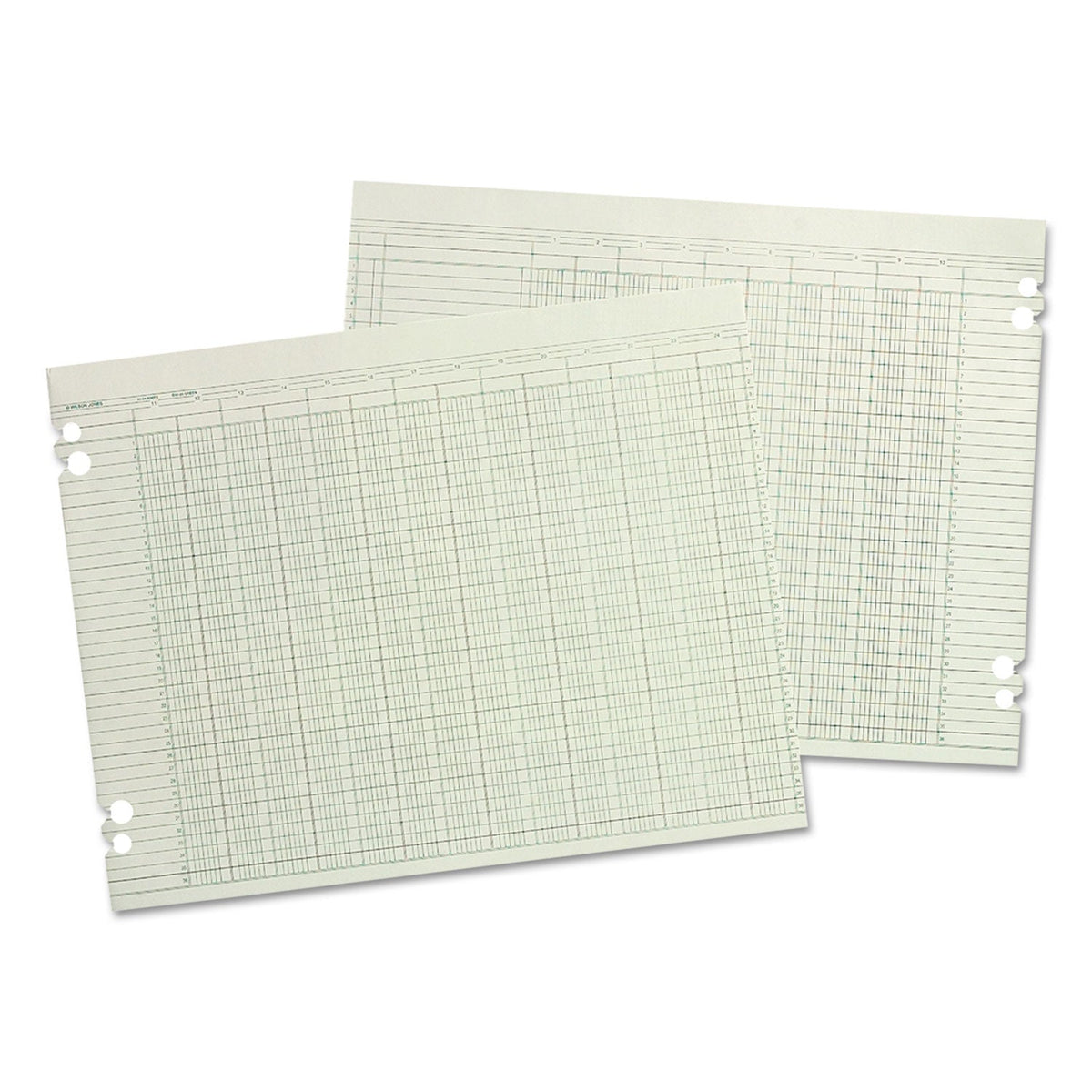 Wilson Jones Accounting Sheets, 30 Columns, 11 x 17, Green, Loose Sheet, 100/Pack