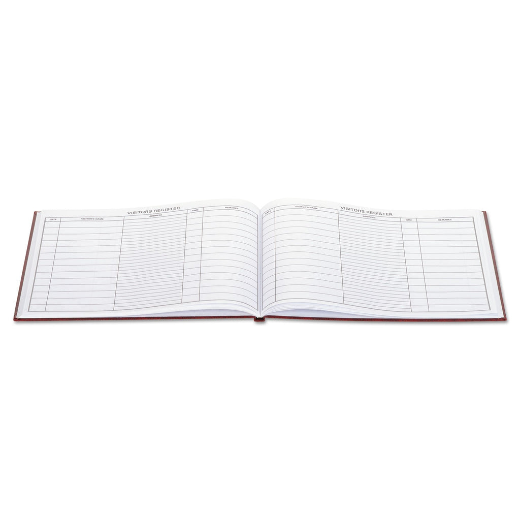 Wilson Jones Visitor Register Book, 5 Column Format, Red Cover, 10.5 x 8.5 Sheets, 112 Sheets/Book