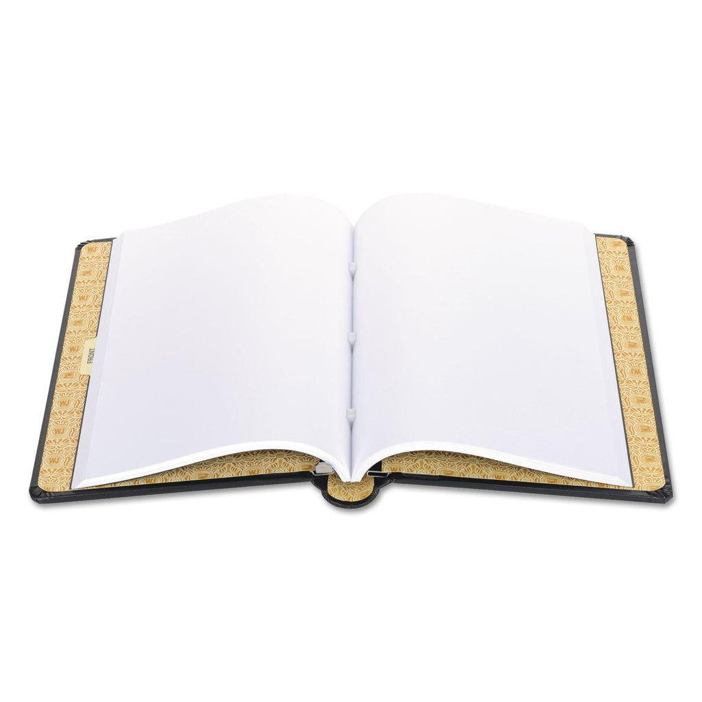 Wilson Jones Looseleaf Corporation Minute Book, 1 Subject, Unruled, Black/Gold Cover, 14 x 8.5, 250 Sheets