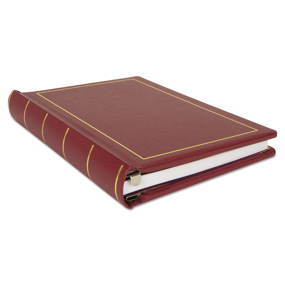 Wilson Jones Looseleaf Corporation Minute Book, 1 Subject, Unruled, Red/Gold Cover, 11 x 8.5, 250 Sheets