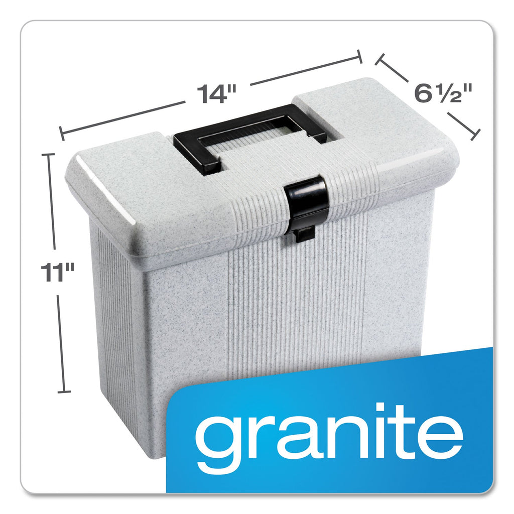 Pendaflex Portable File Boxes, Letter Files, 14.88" x 6.5" x 11.88", Granite