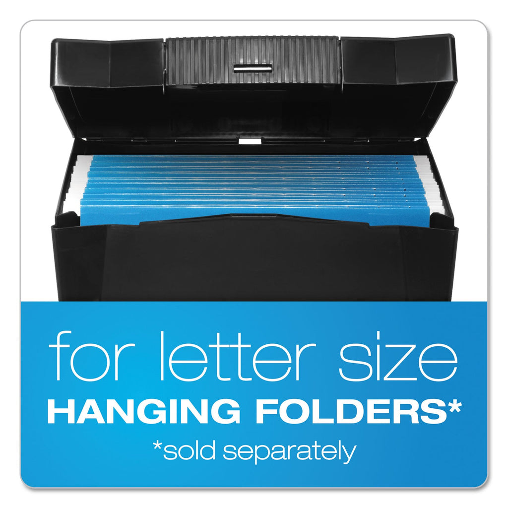 Pendaflex Portable Letter Size File Box, Letter Files, 13.5" x 10.25" x 10.88", Black