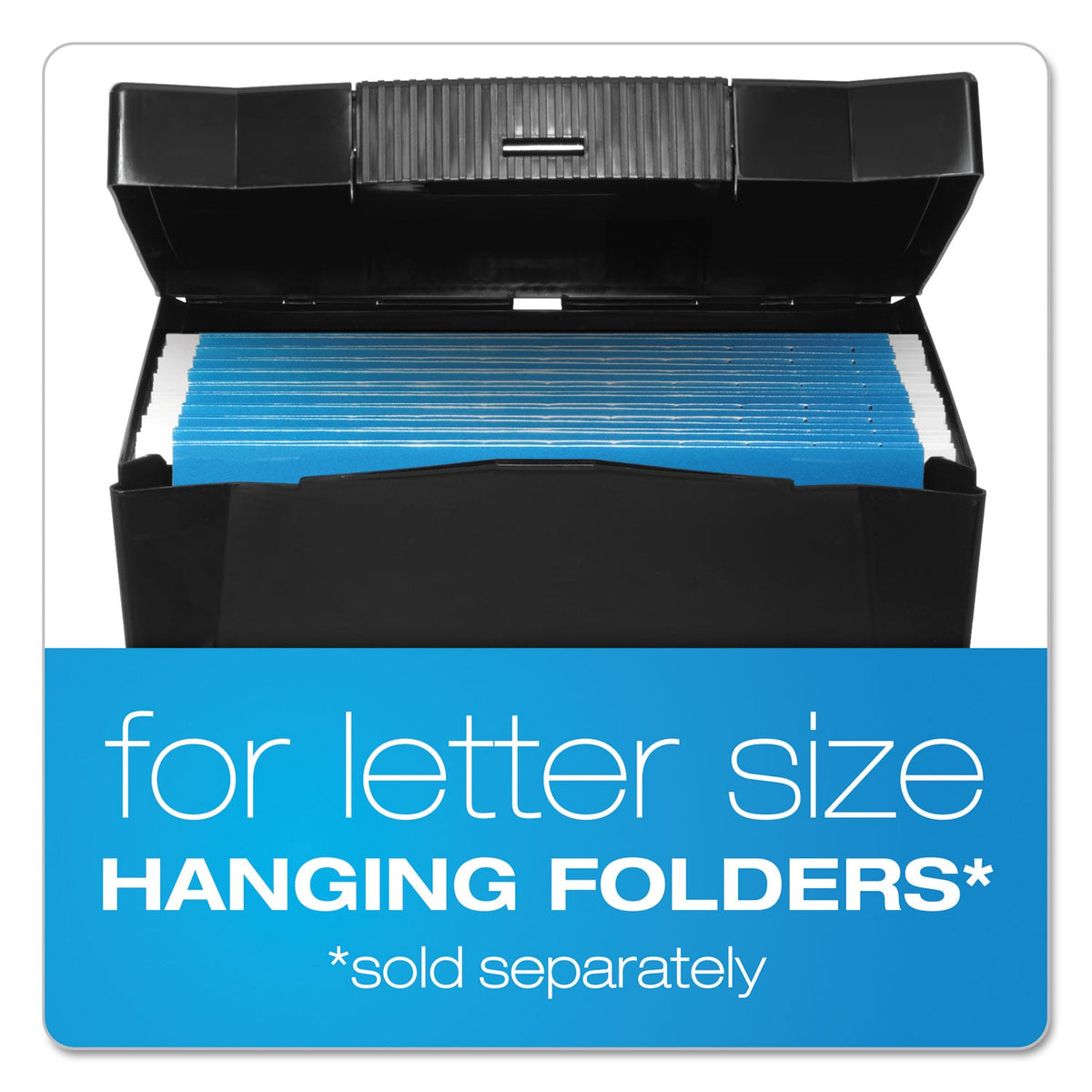 Pendaflex Portable Letter Size File Box, Letter Files, 13.5" x 10.25" x 10.88", Black