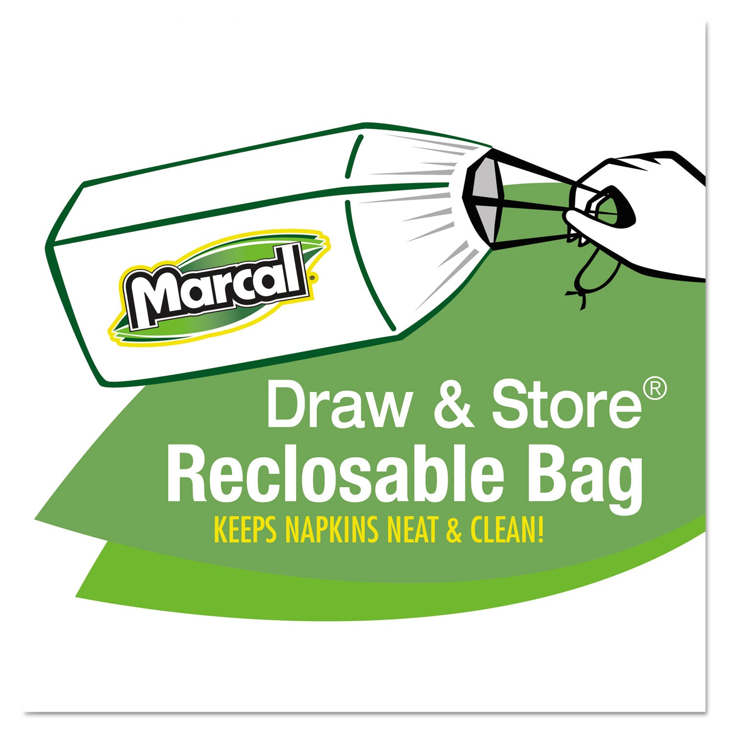 Marcal 100% Recycled Luncheon Napkins, 11.4 x 12.5, White, 400/Pack, 6PK/CT