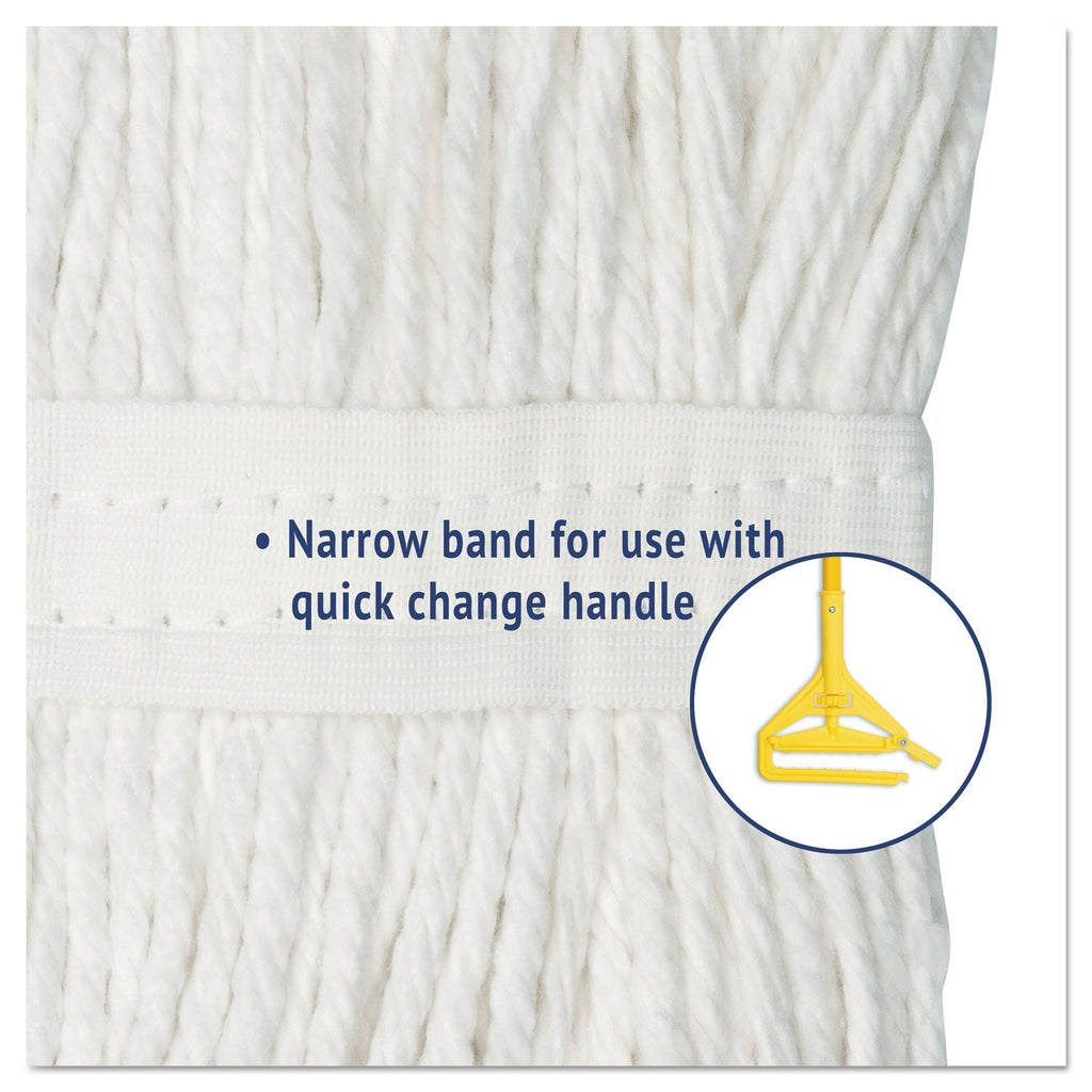 Boardwalk Cut-End Wet Mop Head, Rayon, No. 20, White