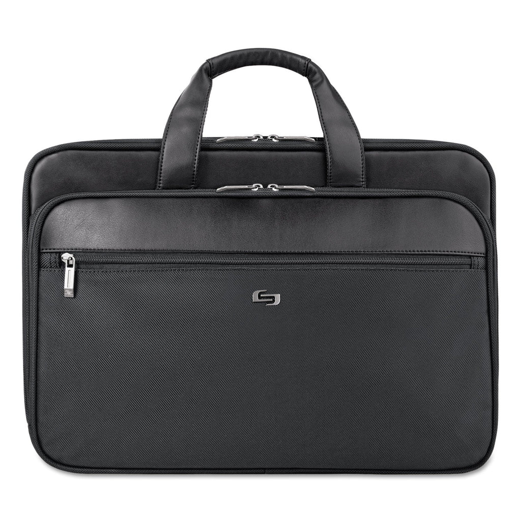 Solo Classic Smart Strap Briefcase, Fits Devices Up to 16", Ballistic Polyester, 17.5 x 5.5 x 12, Black