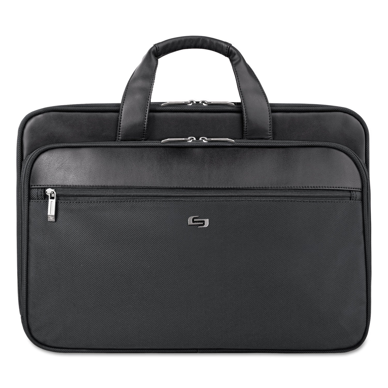Solo Classic Smart Strap Briefcase, Fits Devices Up to 16", Ballistic Polyester, 17.5 x 5.5 x 12, Black