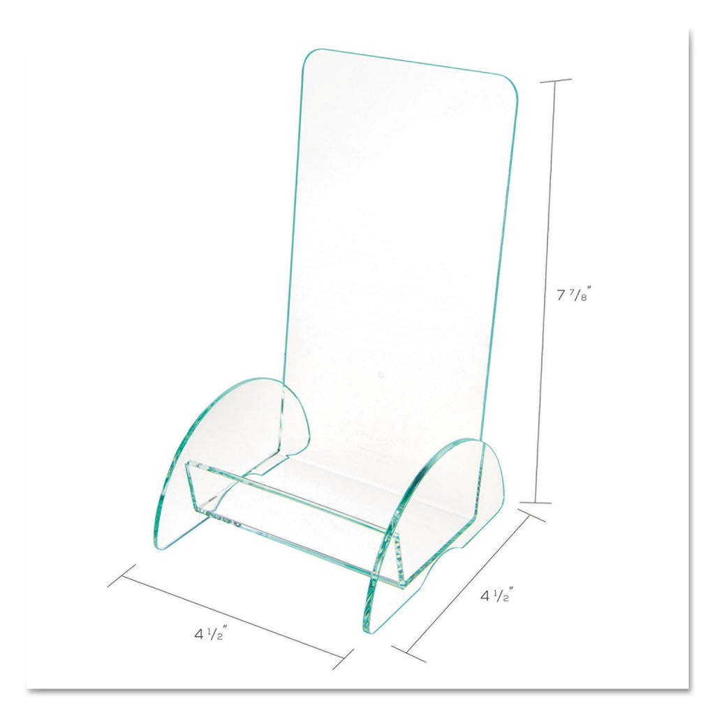 deflecto Euro-Style DocuHolder, Leaflet Size, 4.5w x 4.5d x 7.88h, Green Tinted