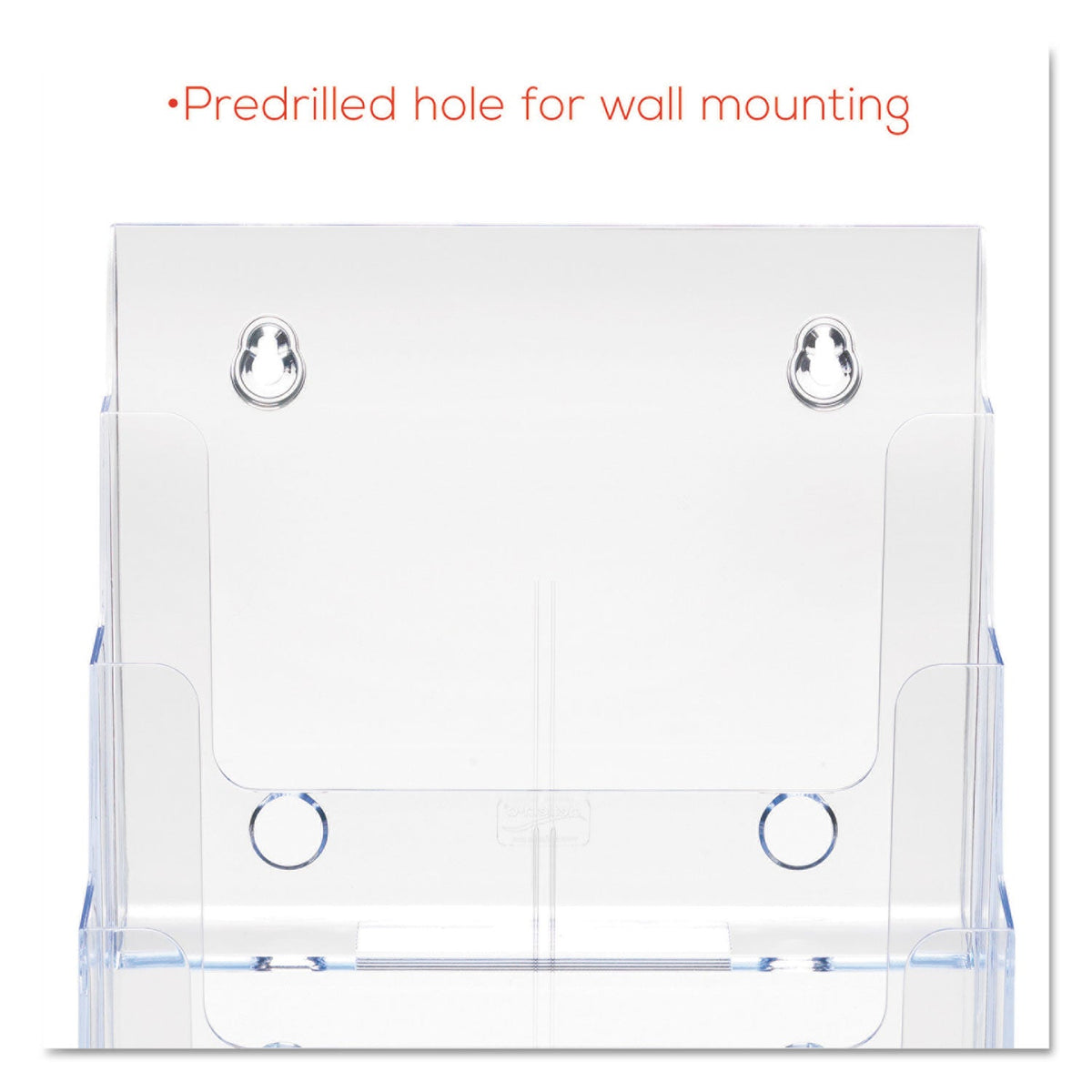 deflecto 4-Compartment DocuHolder, Magazine Size, 9.38w x 7d x 13.63h, Clear