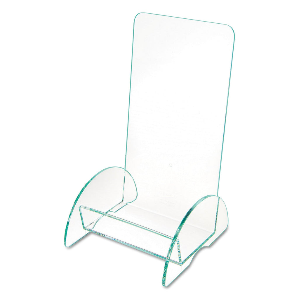 deflecto Euro-Style DocuHolder, Leaflet Size, 4.5w x 4.5d x 7.88h, Green Tinted
