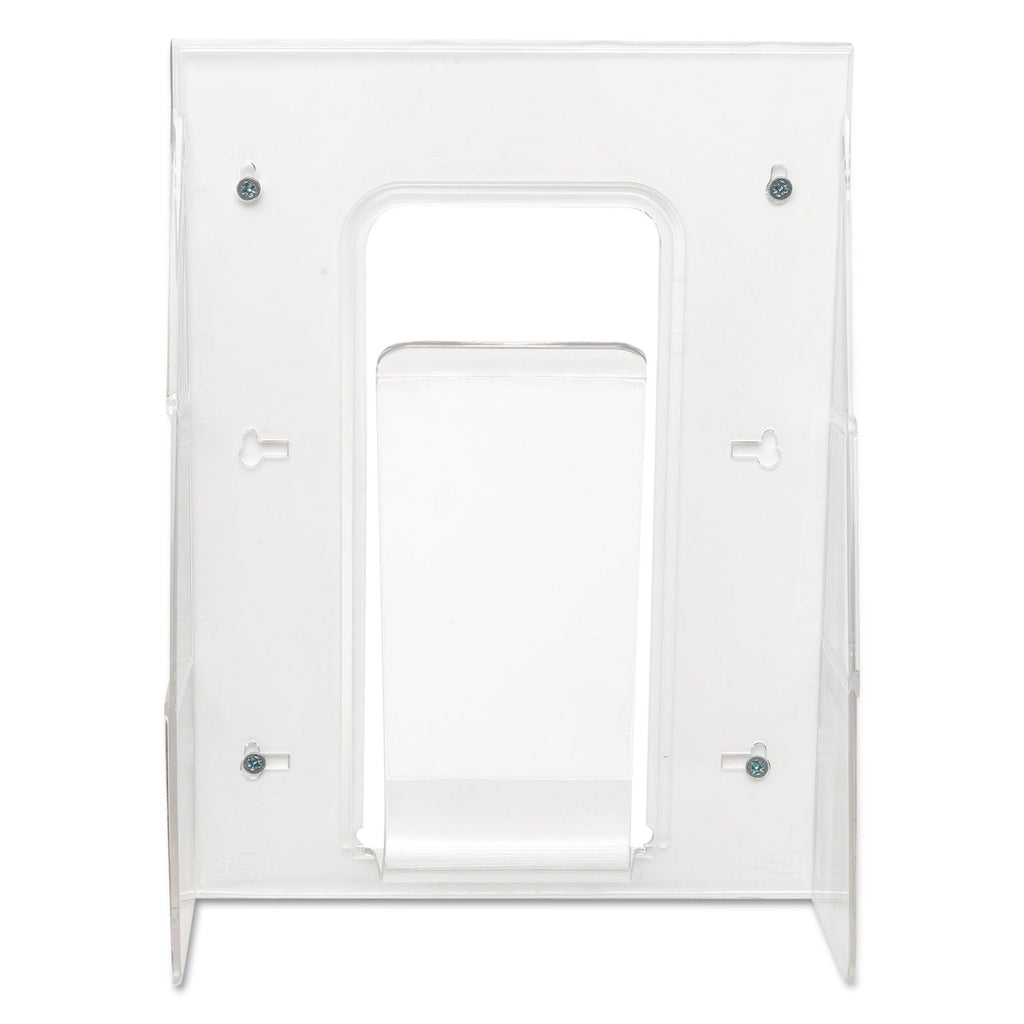 deflecto Stand-Tall Wall-Mount Literature Rack, Magazine, 9.13w x 3.25d x 11.88h, Clear