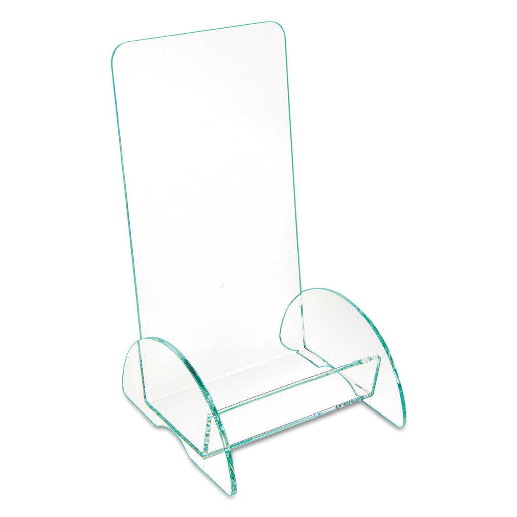 deflecto Euro-Style DocuHolder, Leaflet Size, 4.5w x 4.5d x 7.88h, Green Tinted