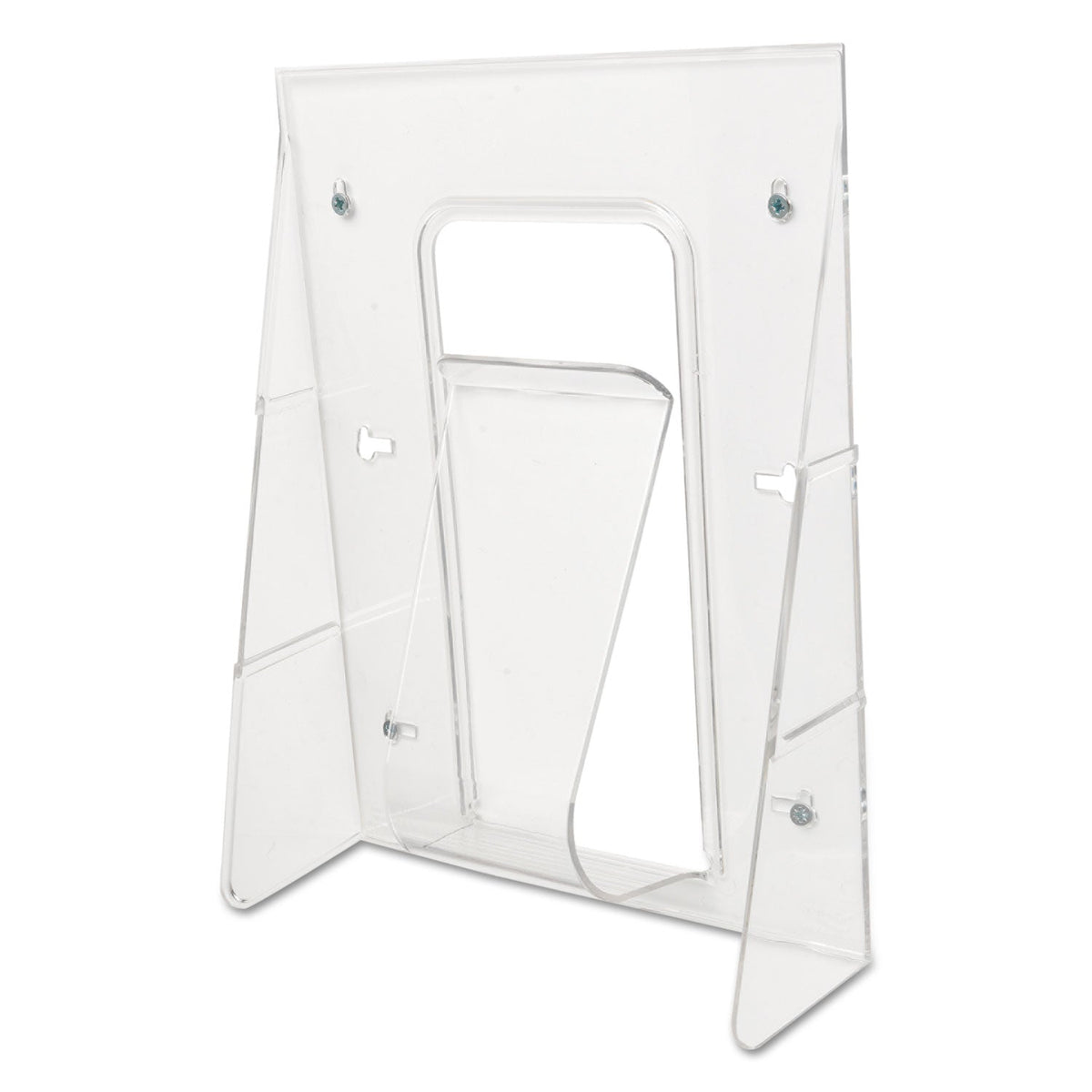 deflecto Stand-Tall Wall-Mount Literature Rack, Magazine, 9.13w x 3.25d x 11.88h, Clear