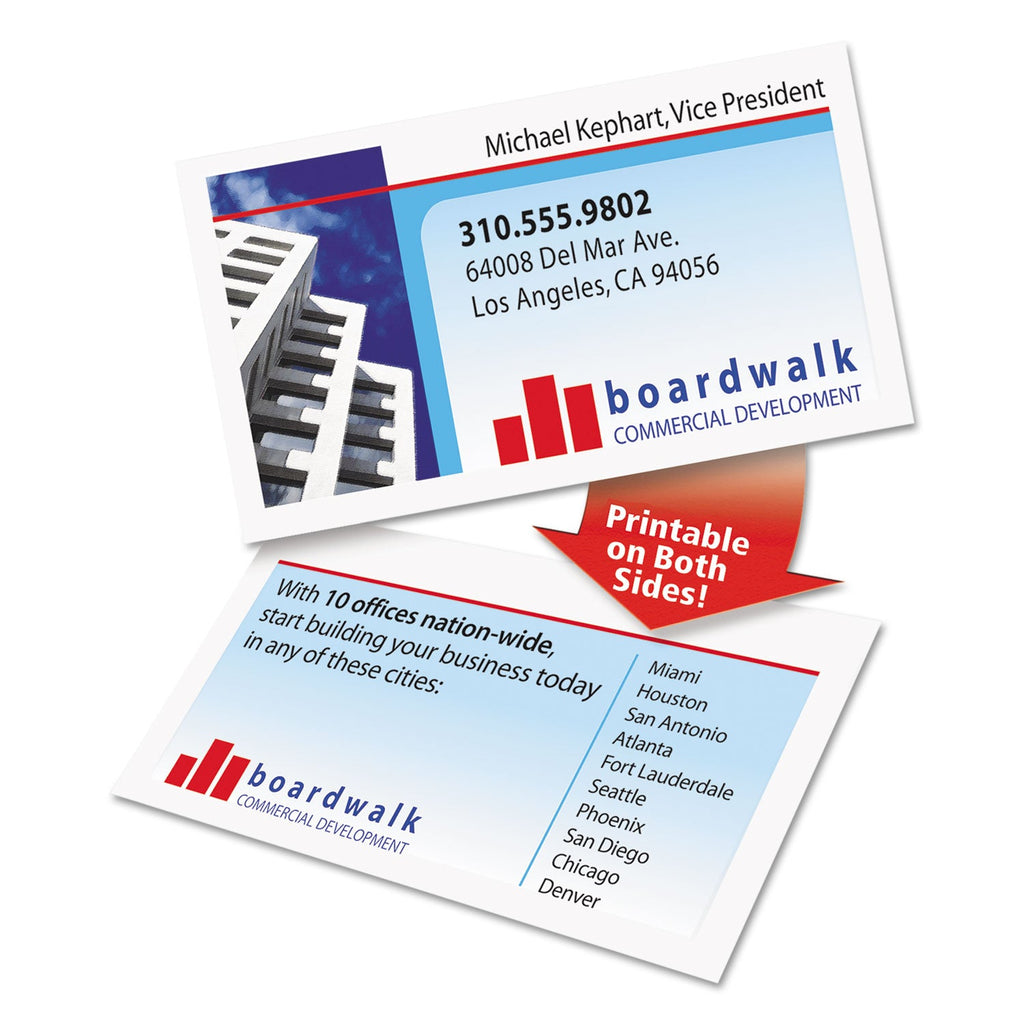 Avery Clean Edge Business Cards, Laser, 2 x 3.5, White, 400 Cards, 10 Cards/Sheet, 40 Sheets/Box